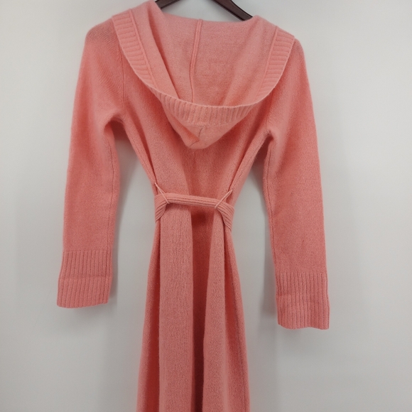 Moda International Lambswool Angora Long Pink Cardigan Sweater Size XS - Picture 4 of 6